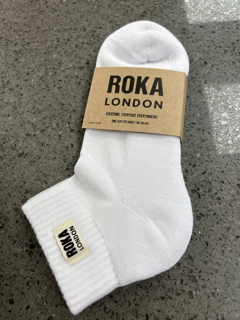 Roka Wembley Off White Organic Cotton Super Comfy Stylish Socks