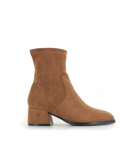 Ella Sammy Tan Faux Suede Womens Block Heel Ankle Boots