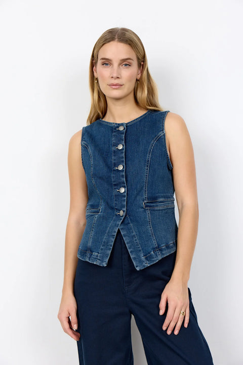Soya Concept Kimberly 42 Waistcoat Dark Blue