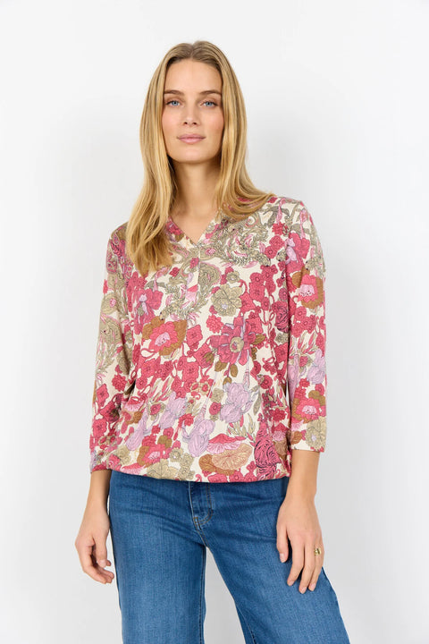 Soya Concept Felicity AOP 536 Blouse Rapture Rose Pink