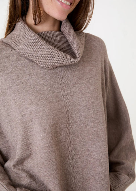 Dreams London AA0167 Mink Cashmere Like Mini Cable Roll Neck Jumper