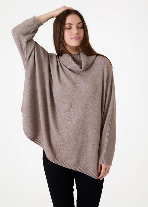 Dreams London AA0167 Mink Cashmere Like Mini Cable Roll Neck Jumper