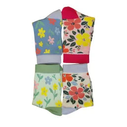 Jess And Lou Pink Flourishing Floral Print Bamboo Socks  - Soft, Cozy And Eco-Friendly Comfort For Every Step