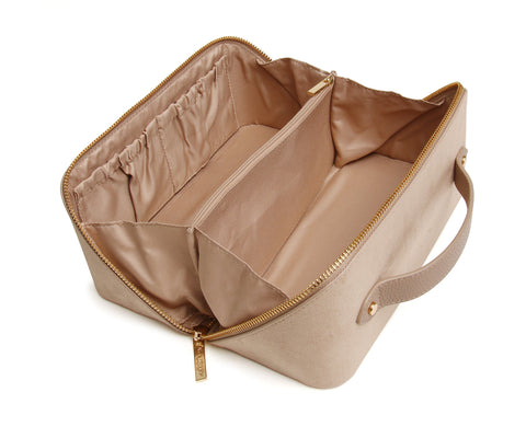 Alice Wheeler Suede Kensington Train Case Mink