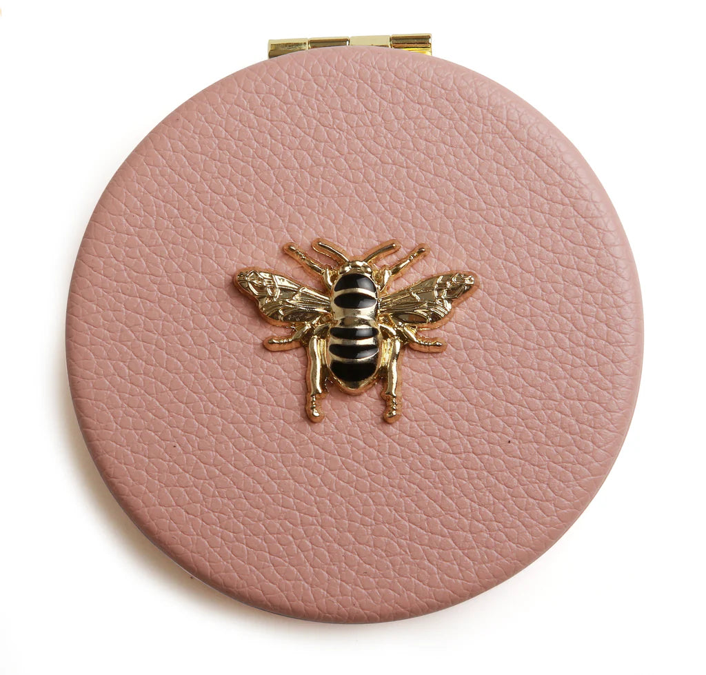 Alice Wheeler Round Compact Mirror Pink