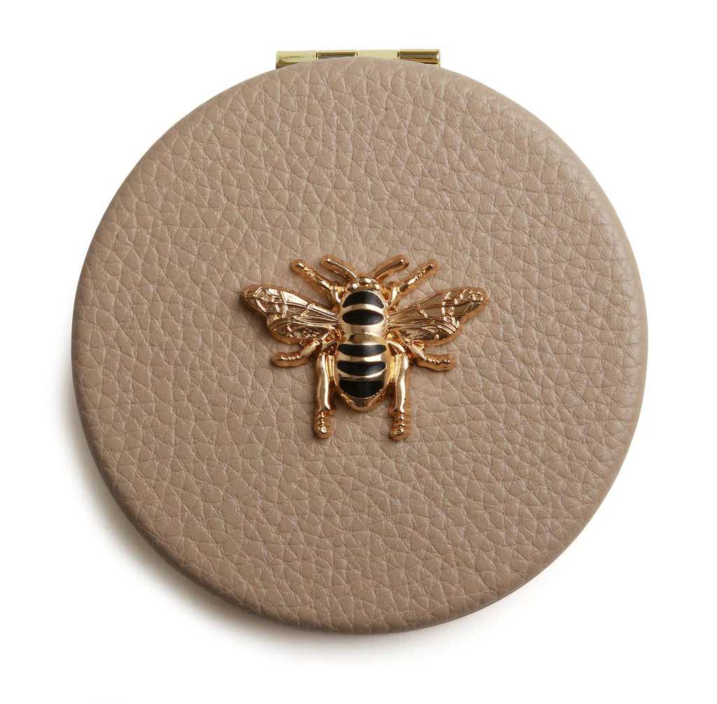 Alice Wheeler Round Compact Mirror Stone