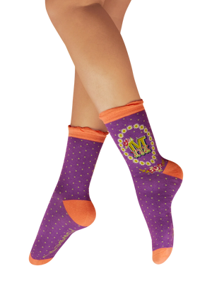 Powder Alphabet  Socks