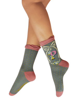 Powder Alphabet  Socks