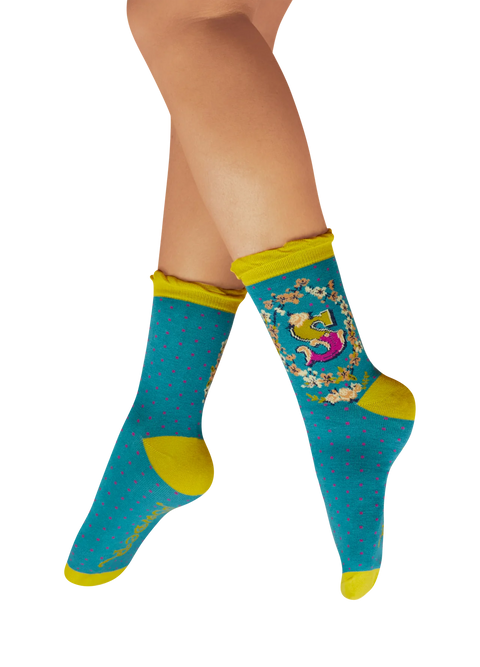 Powder Alphabet  Socks