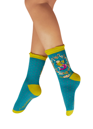 Powder Alphabet  Socks