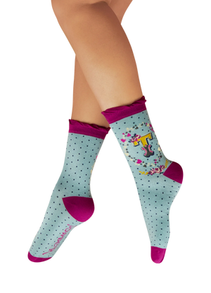 Powder Alphabet  Socks