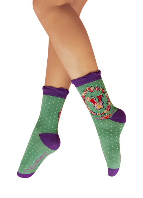 Powder Alphabet  Socks