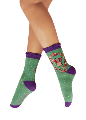 Powder Alphabet  Socks