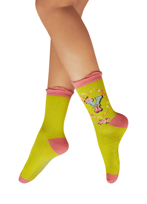 Powder Alphabet  Socks