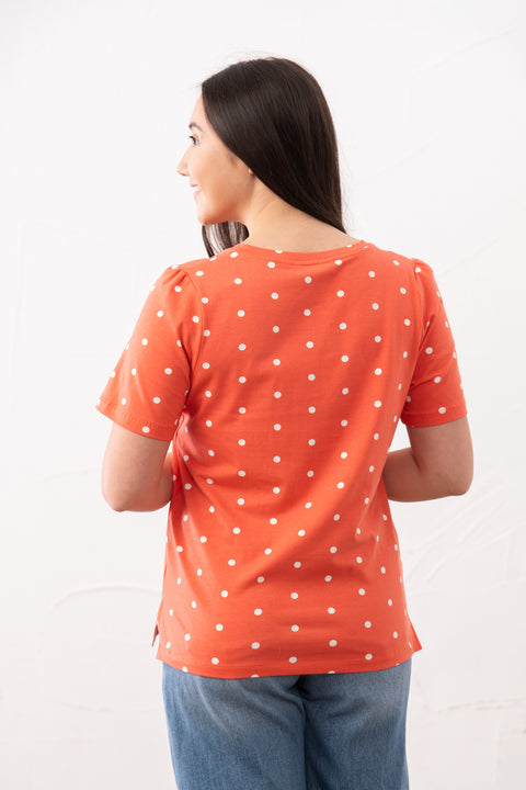 Lighthouse Ariana Coral Dot Womens Tee Shirt
