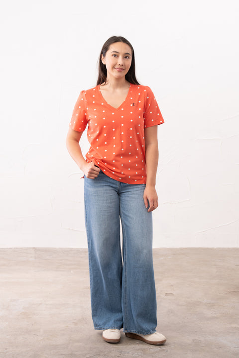 Lighthouse Ariana Coral Dot Womens Tee Shirt