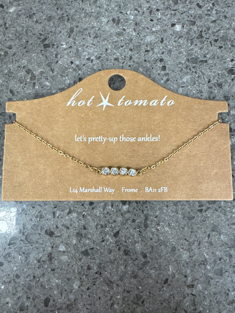 BA - ANKLET-  4  of The Finest - Stainless Steel - 18K Gold