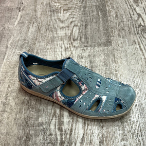 Free Spirit Cleveland Blue Multi Womens Casual Touch Fastening Suede Shoes