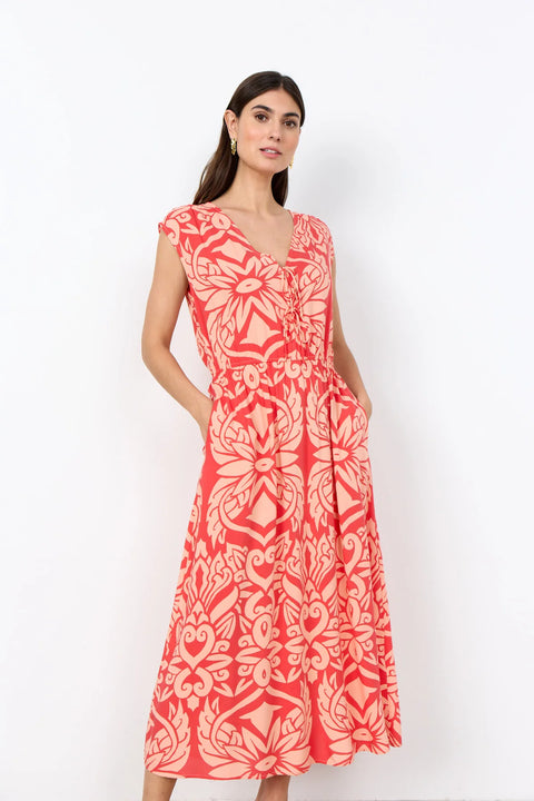 Soya Concept Felone 3 Dress Coral Print