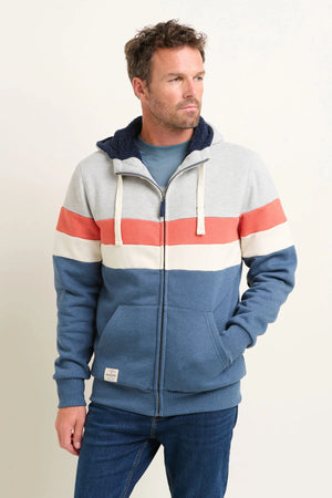 Brakeburn Colour Block Zip Through Hoodie