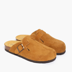 Plakton 181539 Afelpado Tostado Womens Casual Comfort Enclosed Leather Clogs Sandals