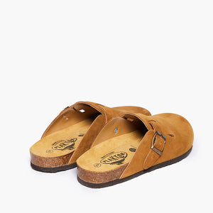 Plakton 181539 Afelpado Tostado Womens Casual Comfort Enclosed Leather Clogs Sandals