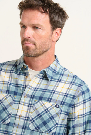 Brakeburn Mens Blue Check Brushed Cotton Shirt