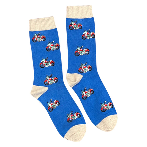 Jaspers Blue Motorcycle Mens Bamboo Socks - Soft, Cozy And Eco-Friendly Comfort For Every Step