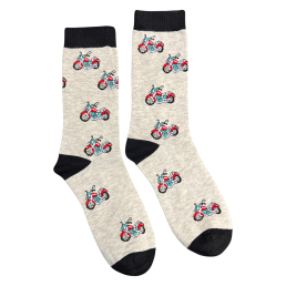 Jaspers Grey Motorcycle Mens Bamboo Socks - Soft, Cozy And Eco-Friendly Comfort For Every Step