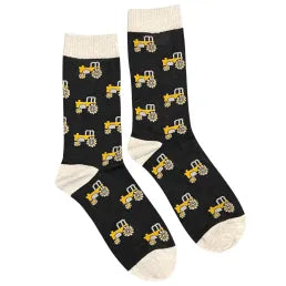 Jaspers Black Tractor Mens Bamboo Socks  - Soft, Cozy And Eco-Friendly Comfort For Every Step