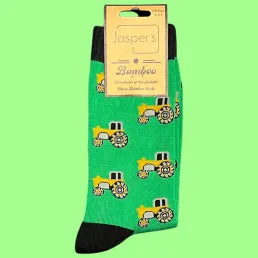Jaspers Green Tractor Mens Bamboo Socks  - Soft, Cozy And Eco-Friendly Comfort For Every Step