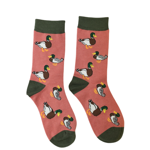 Jess And Lou Luxurious Pink Darling Duck Bamboo Socks - Soft, Cozy And Eco-Friendly Comfort For Every Step