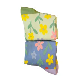 Jess And Lou Mint Green Dainty Daisy Print Bamboo Socks - Soft, Cozy And Eco-Friendly Comfort For Every Step