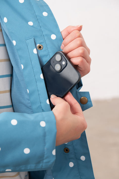 Lighthouse Beachcomber Long 11 Blue Dot Womens Waterproof Coat