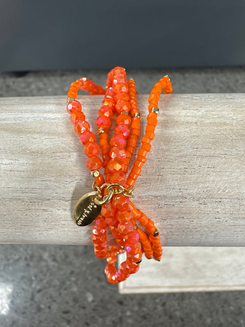 Hot Tomato Bracelet - Multi Strand Sizzler - Tangerine Dream