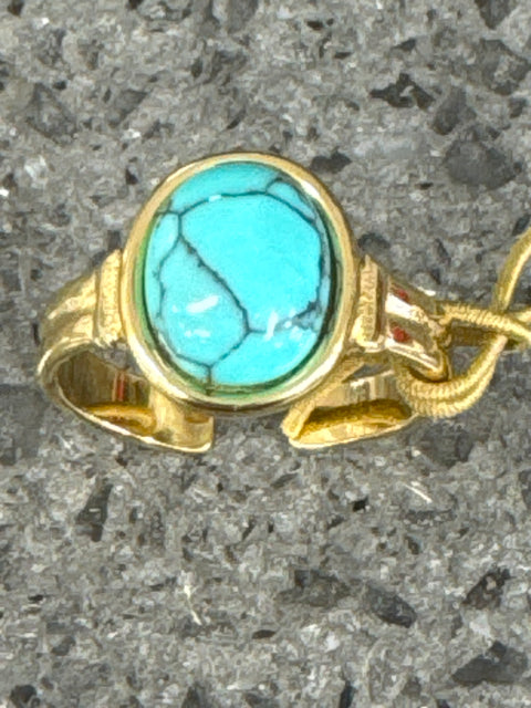 R - Ode to Ancients / Adjust - S.Steel - 18K Gold/Turq