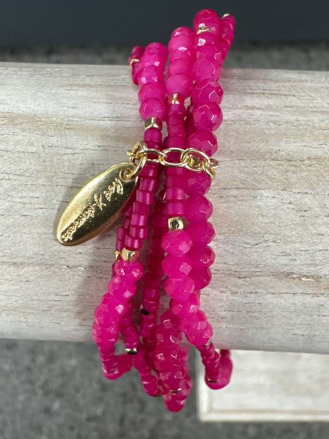 Hot Tomato Bracelet - Multi Strand Sizzler - Fabulous Fuchsia