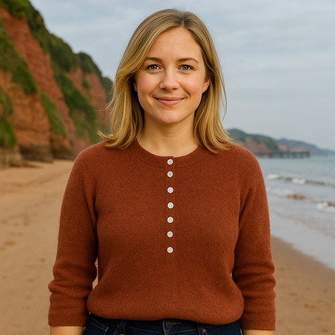 Sasa Brown Womens One Size Buttoned Alpaca Jumper