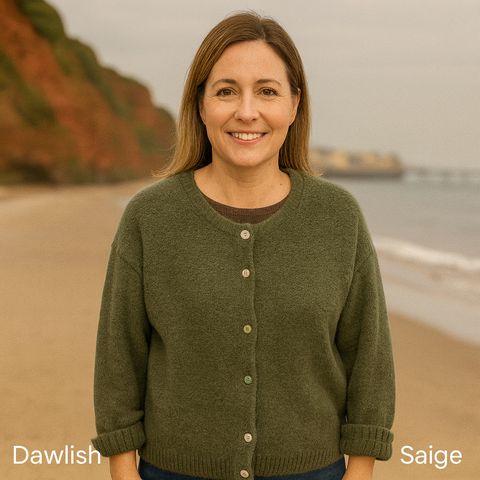 Sasa Frill Sleeve Cardi Green