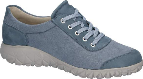 Waldlaufer H89001 242 263 Havy Soft Denver Kaleido-Stretch Denim Womens H Fitting Zip Up Lace Up Trainers