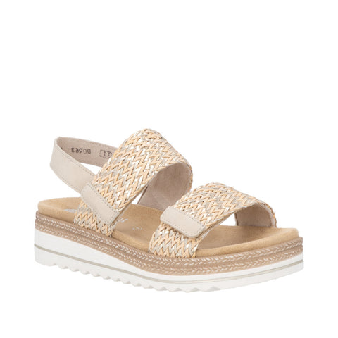 Remonte D0Q63-90 Metallic Natural Gold/Pearl Womens Touch Fastening Platform Sandals