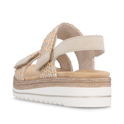 Remonte D0Q63-90 Metallic Natural Gold/Pearl Womens Touch Fastening Platform Sandals