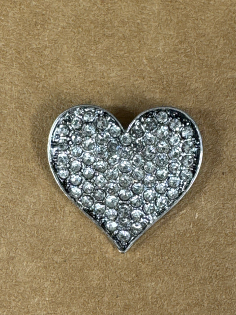 BR - A Beautiful Heart Pin - Antique Silver / Clear