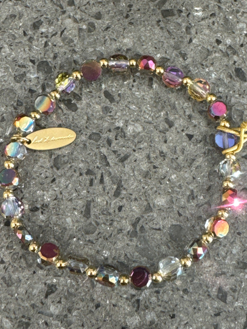 Hot Tomato Bracelet - Pill Crystal Bead - 18K gold plated Stainless Steel