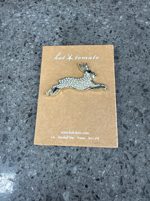 BR - Leaping Hare - Antique Gold / Clear