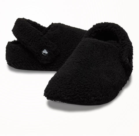 Crocs Unisex Black Classic Cozzzy Faux Fur Slippers