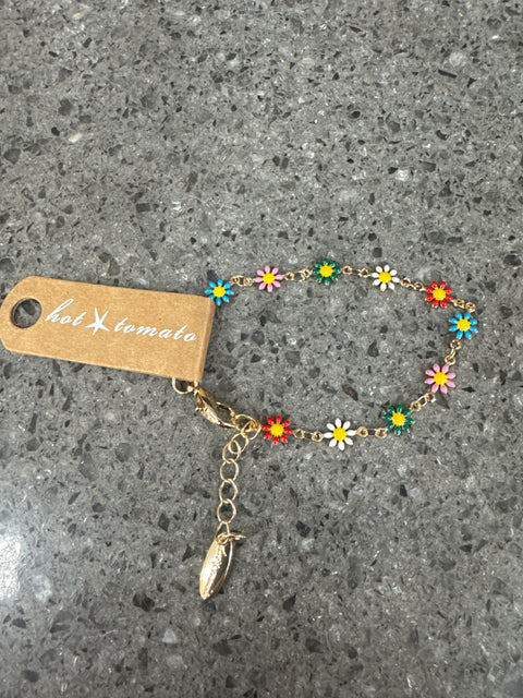 Hot Tomato She Loves Me....Daisy Chain - Multi/Gold Bracelet