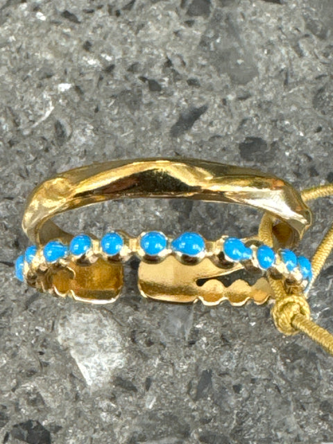 R - Bobbin & Twist Delft Blue - Adjust / S.Steel W/18K Gold
