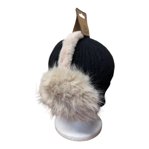 Jess And Lou Beige Unisex Fluffy Earmuffs