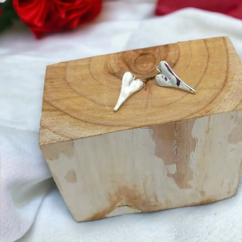 Jess and Lou ER049SM Silver Witches Heart Drop in Matt Silver Hypoallergenic & Nickel Free Silver Hooks Earrings